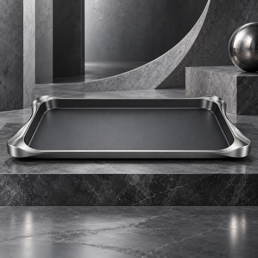nexuvori™ AEROFRAME — Architectural Nonstick Baking Sheet · Sculptural Rim Cookie Tray · 17 × 12 in