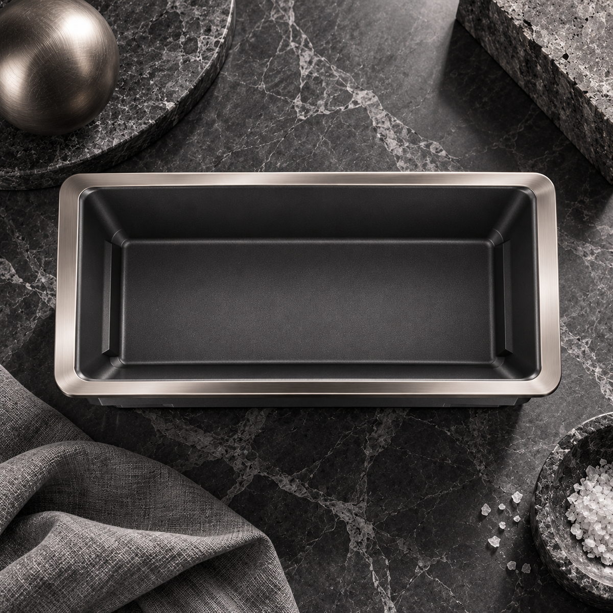 nexuvori™ MONOLITH LOAF — Architectural 9 × 5 in Bread Loaf Pan · Modern Nonstick Quick-Bread Mold