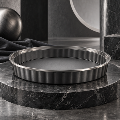 nexuvori™ ORBIT TART — Sculptural Removable-Bottom Tart Pan · Contemporary Quiche Mold · 9 in