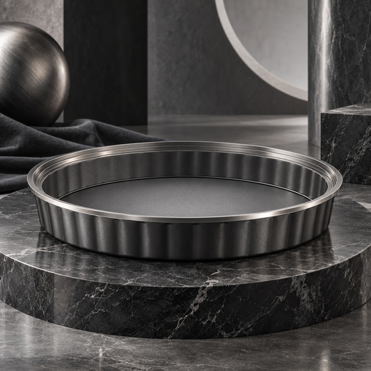 nexuvori™ ORBIT TART — Sculptural Removable-Bottom Tart Pan · Contemporary Quiche Mold · 9 in